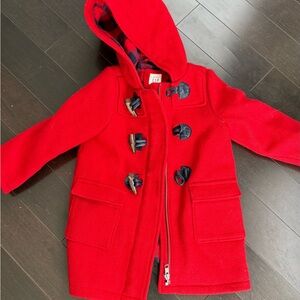 GAP Bright Red Kids Duffle Coat with Hood